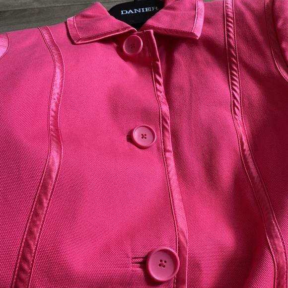 Banana Republic Hot Pink Trench Coat size Medium - Picture 12 of 14